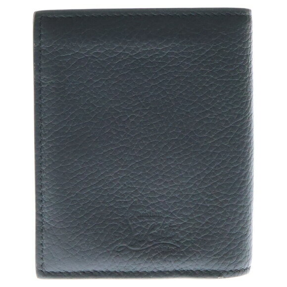 Christian Louboutin PAROS SPIKES Bi fold Wallet Gray Red - Picture 2 of 6